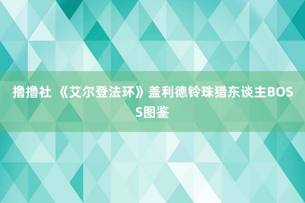 撸撸社 《艾尔登法环》盖利德铃珠猎东谈主BOSS图鉴