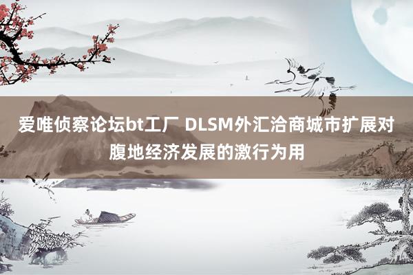 爱唯侦察论坛bt工厂 DLSM外汇洽商城市扩展对腹地经济发展的激行为用