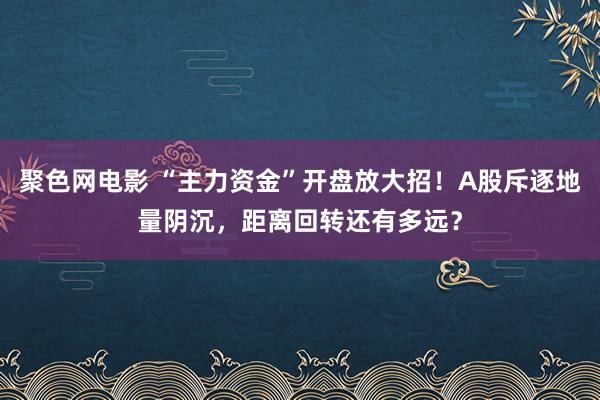 聚色网电影 “主力资金”开盘放大招！A股斥逐地量阴沉，距离回转还有多远？