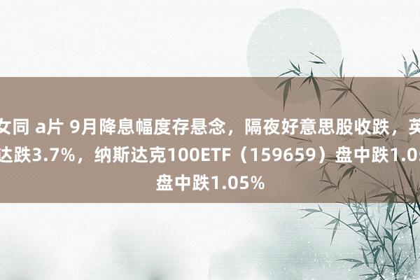 女同 a片 9月降息幅度存悬念，隔夜好意思股收跌，英伟达跌3.7%，纳斯达克100ETF（159659）盘中跌1.05%