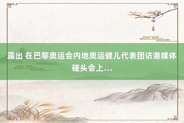 露出 在巴黎奥运会内地奥运健儿代表团访港媒体碰头会上…