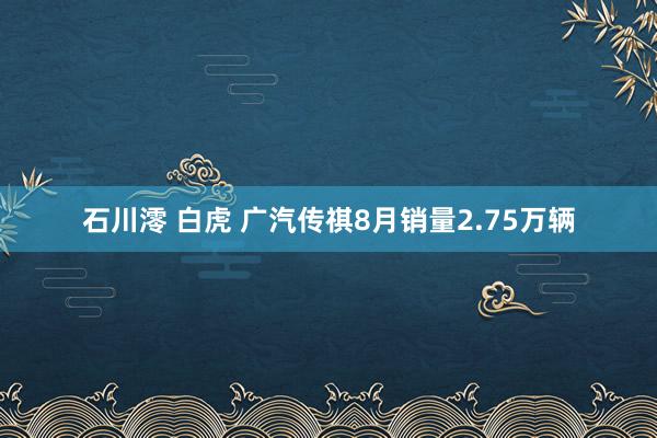 石川澪 白虎 广汽传祺8月销量2.75万辆