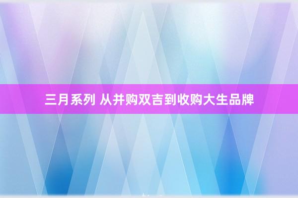 三月系列 从并购双吉到收购大生品牌