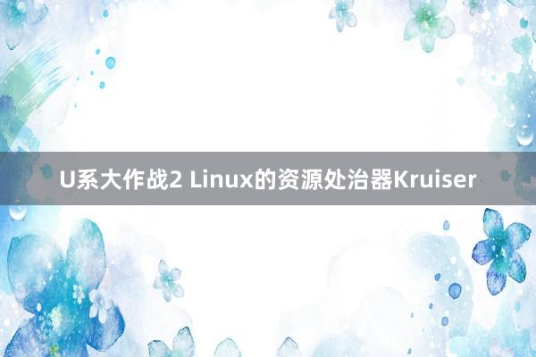 U系大作战2 Linux的资源处治器Kruiser